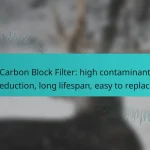 Carbon Block Filter: high contaminant reduction, long lifespan, easy to replace