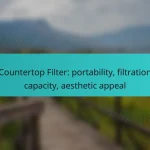 Countertop Filter: portability, filtration capacity, aesthetic appeal