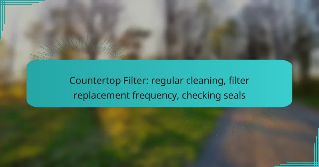 Countertop Filter: regular cleaning, filter replacement frequency, checking seals