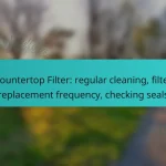 Countertop Filter: regular cleaning, filter replacement frequency, checking seals