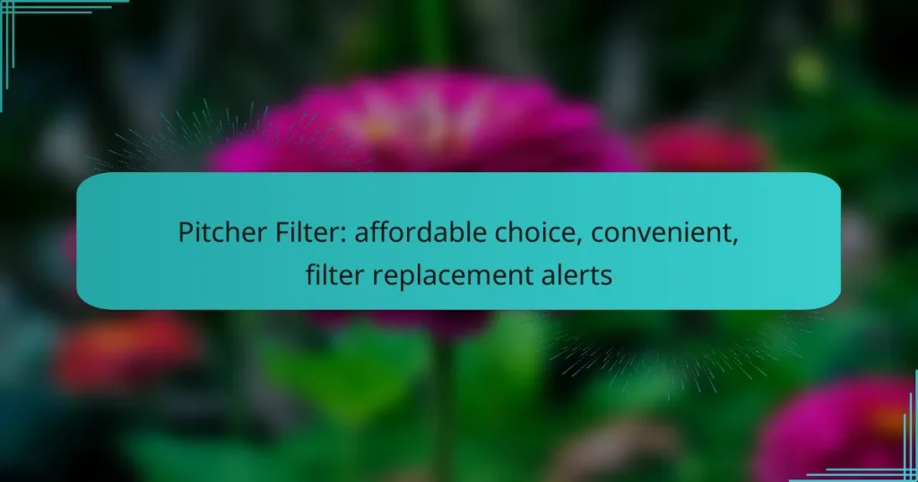 Pitcher Filter: affordable choice, convenient, filter replacement alerts