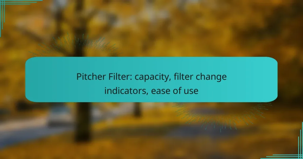 Pitcher Filter: capacity, filter change indicators, ease of use