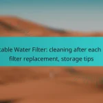 Portable Water Filter: cleaning after each use, filter replacement, storage tips