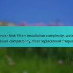 Under Sink Filter: installation complexity, water pressure compatibility, filter replacement frequency