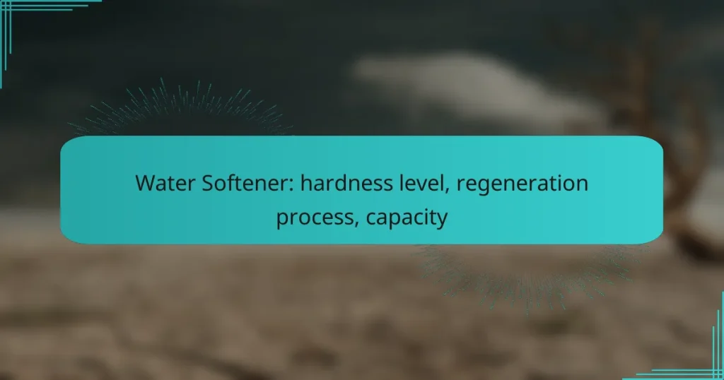 Water Softener: hardness level, regeneration process, capacity