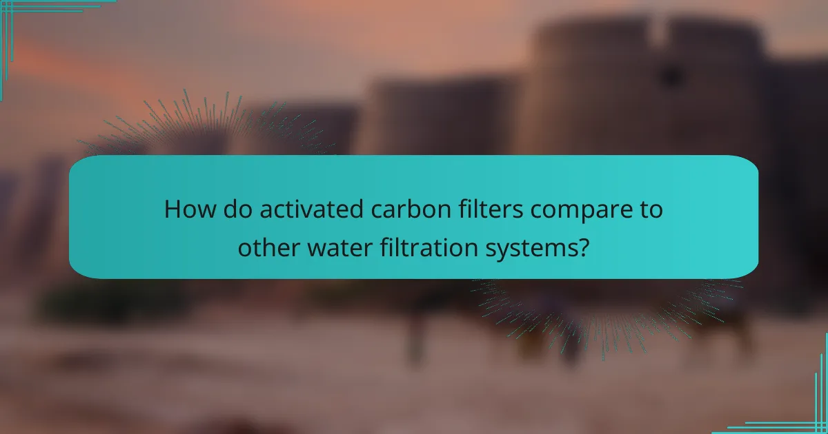 How do activated carbon filters compare to other water filtration systems?