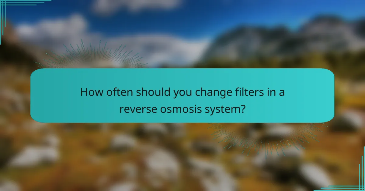 How often should you change filters in a reverse osmosis system?