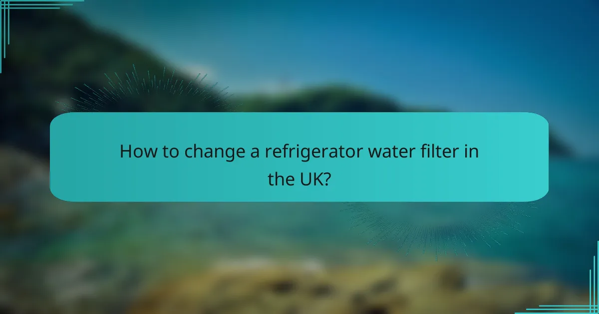 How to change a refrigerator water filter in the UK?