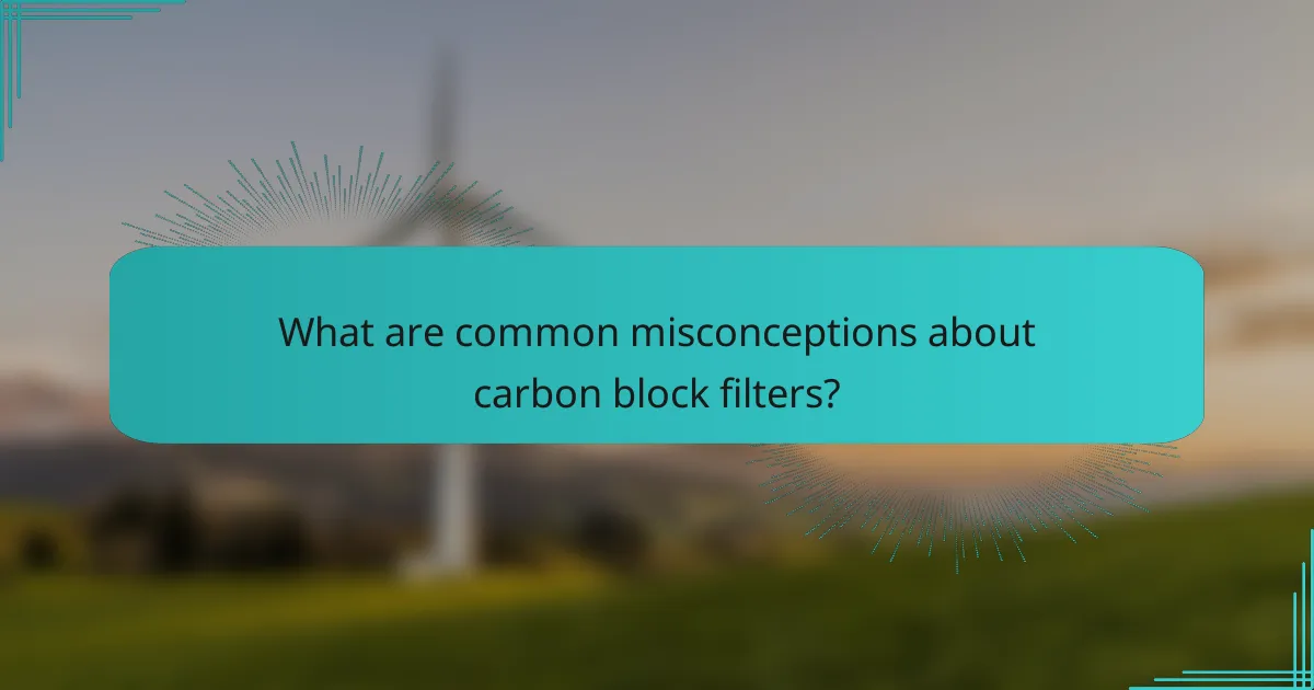 What are common misconceptions about carbon block filters?