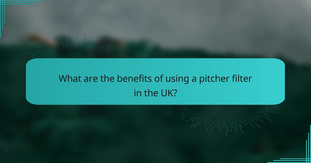 What are the benefits of using a pitcher filter in the UK?