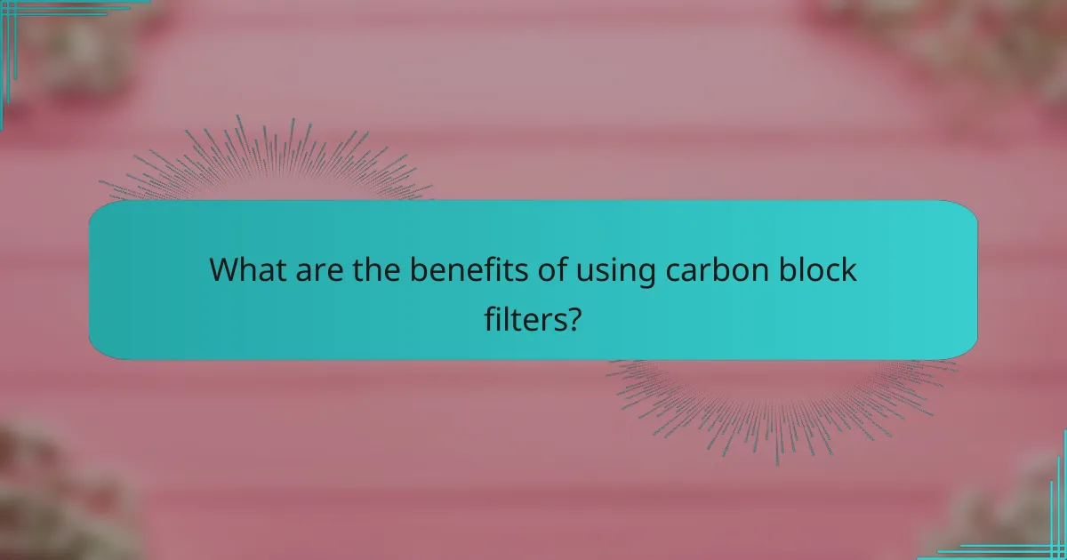 What are the benefits of using carbon block filters?
