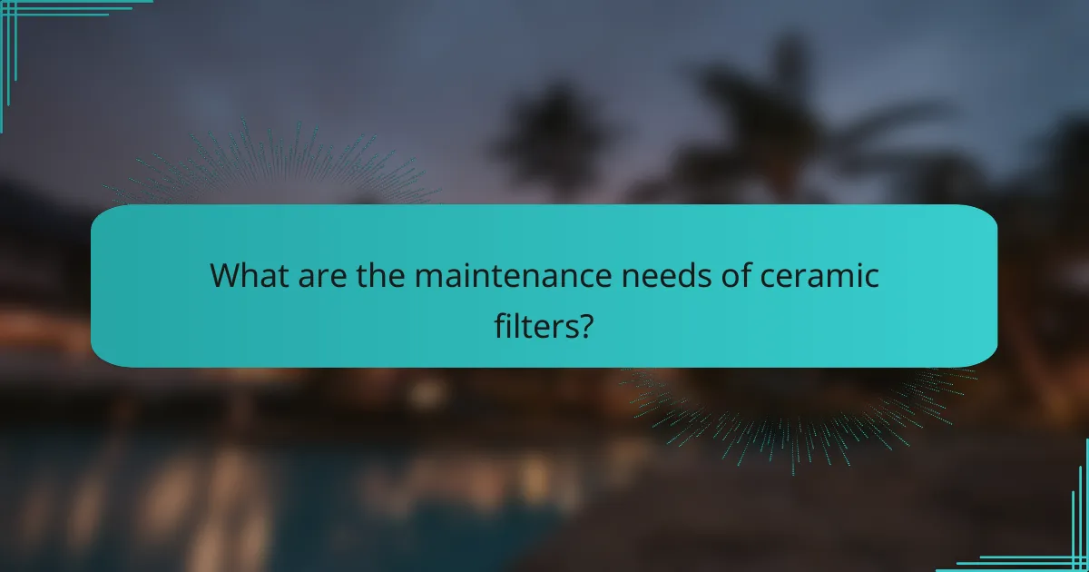 What are the maintenance needs of ceramic filters?