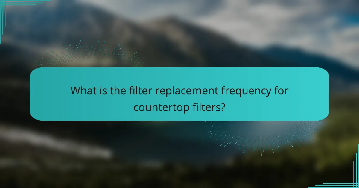 What is the filter replacement frequency for countertop filters?