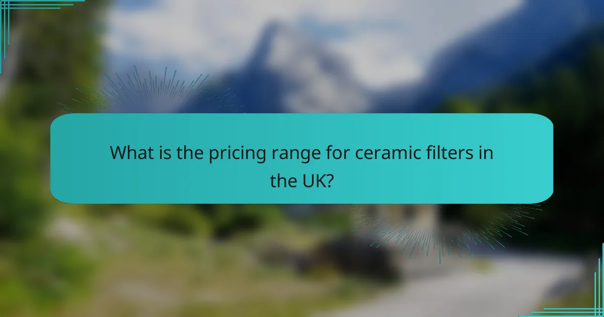 What is the pricing range for ceramic filters in the UK?