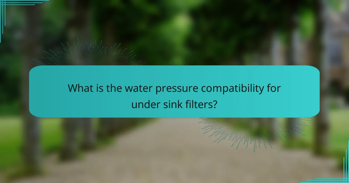 What is the water pressure compatibility for under sink filters?