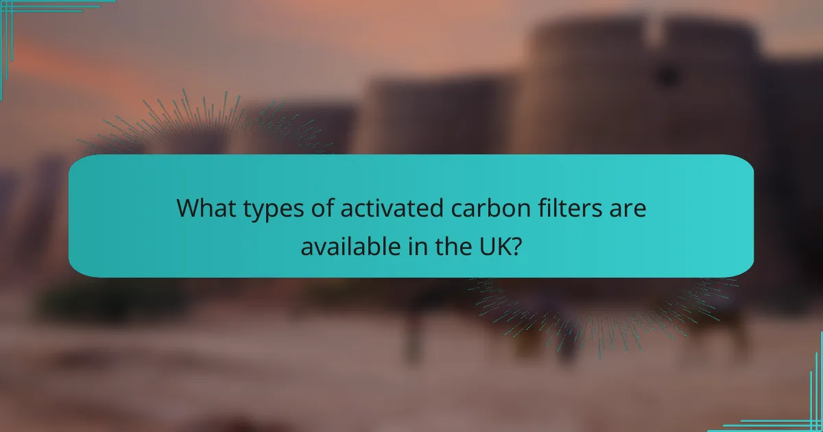 What types of activated carbon filters are available in the UK?